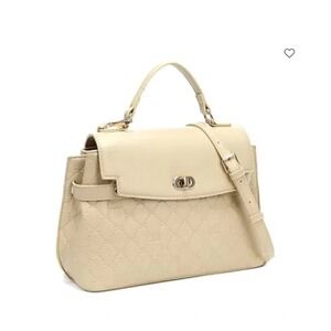 Cavalli Class Tatiana Top Handle Bag Almond Buff Deboss CCS25604-ALBD Crossbody